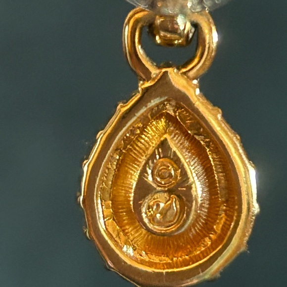 🎅🏻 GORGEOUS VINTAGE SWAROVSKI PEAR-SHAPED AMETHYST/CLEAR CRYSTAL DANGLE EARRINGS - Picture 6 of 6